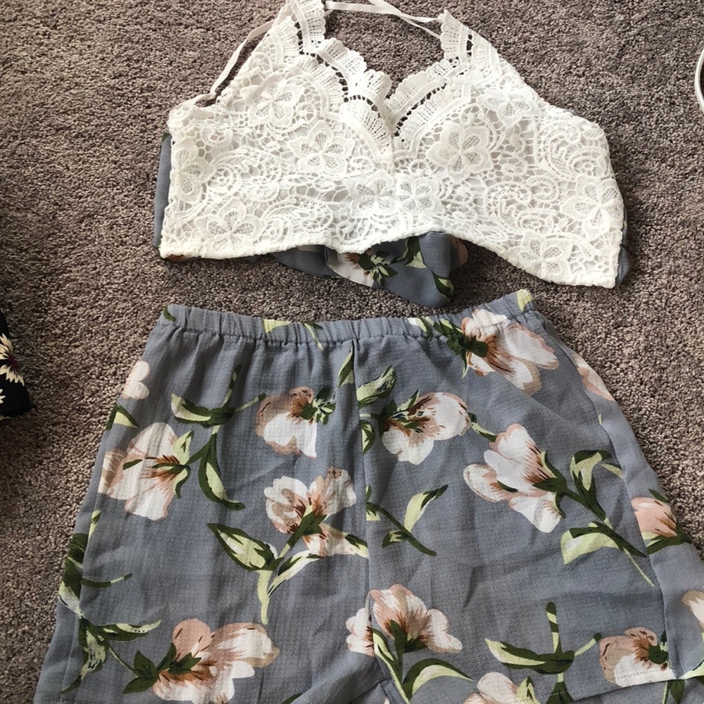 floral two piece outfit